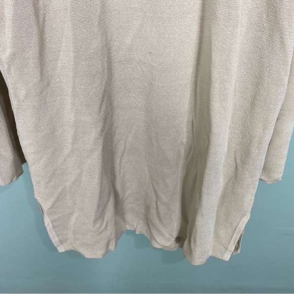 J Crew Juliette Collarless‎ Sweater Blazer Linen Blend Natural Cream Sz XL AM561 - Picture 7 of 8